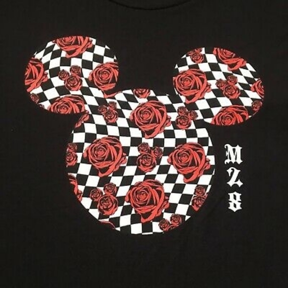 Disney Other - RARE NEFF DISNEY Checkered Roses MICKEY TShirt